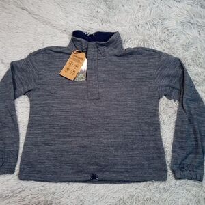 Avalanche Sweater Mens S Gray Outdoors Quarter Zip Gorpcore Logo Preppy Soft New